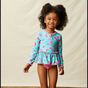 Matilda Jane Splash of Watermelon One-Piece Girls Rashguard - Size 2 New